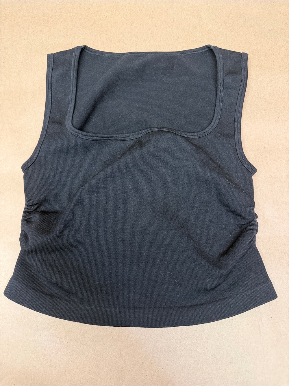 Women's Black Square-Neck Tank Top